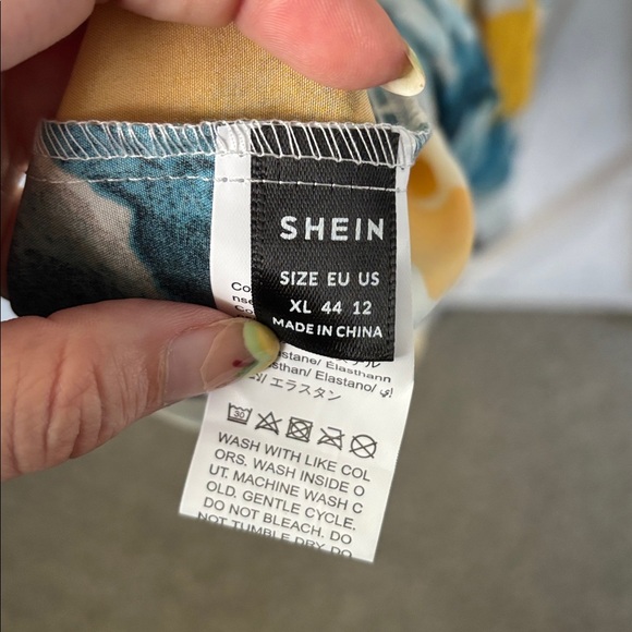 SHEIN Multicolor Abstract Floral Midi Dress - Picture 2 of 5